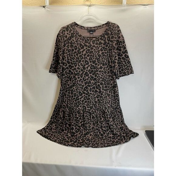 Sanctuary Bryanna Knit Dress Brown Leopard Animal Print Dress XXL NEW - Picture 1 of 7